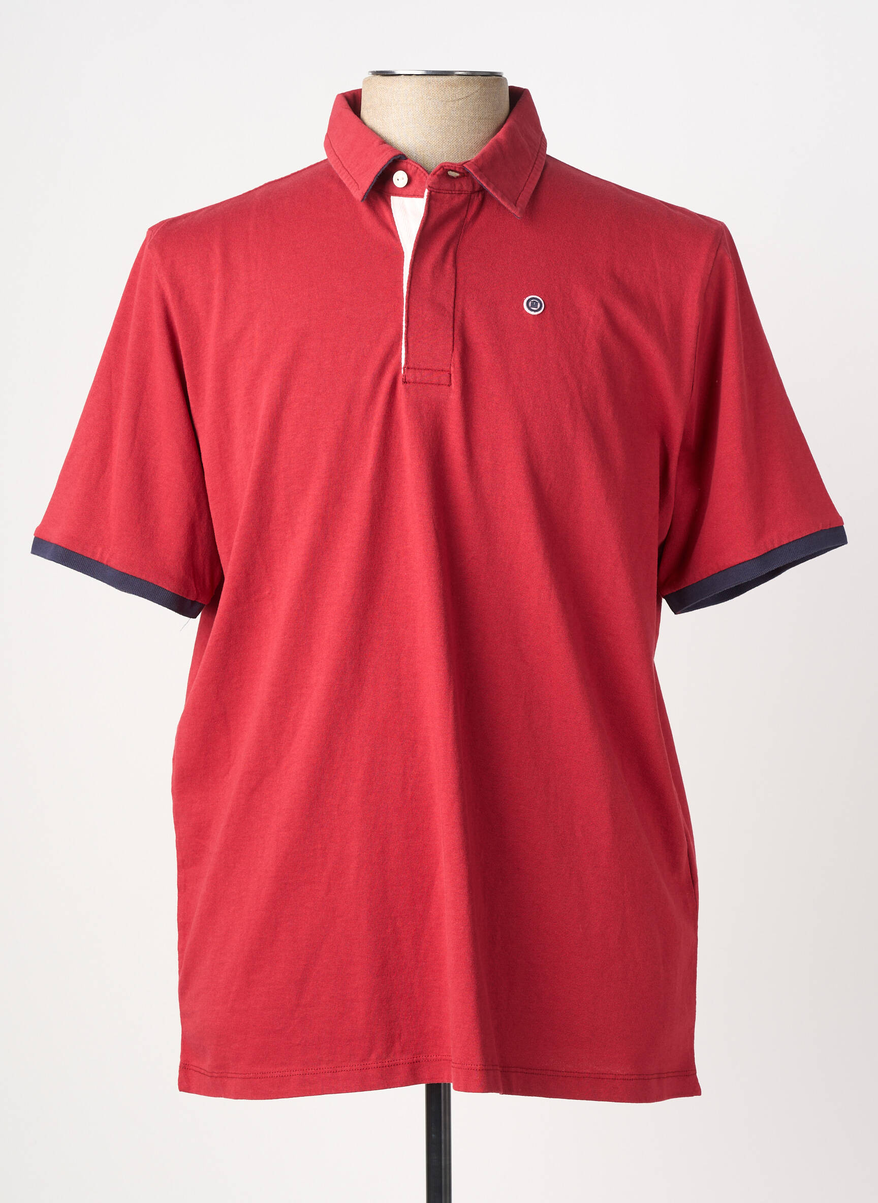 Polo tissage jersey manches courtes rouge SERGE BLANCO homme