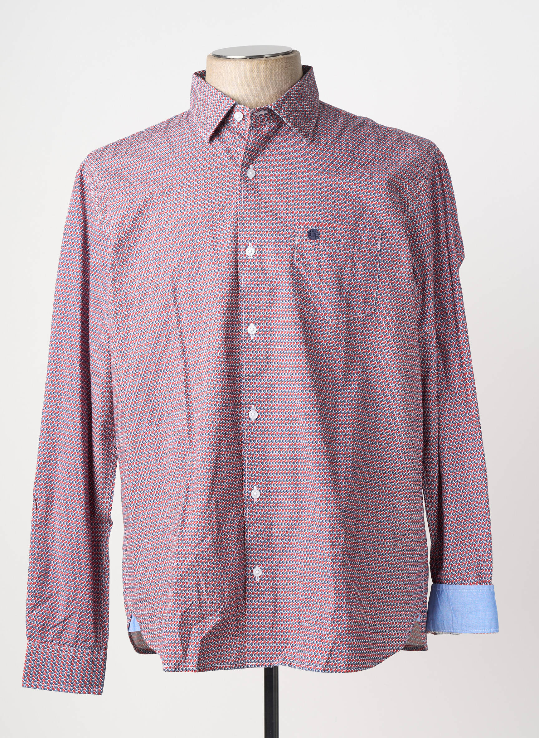 Chemise manches longues poches rouge SERGE BLANCO homme