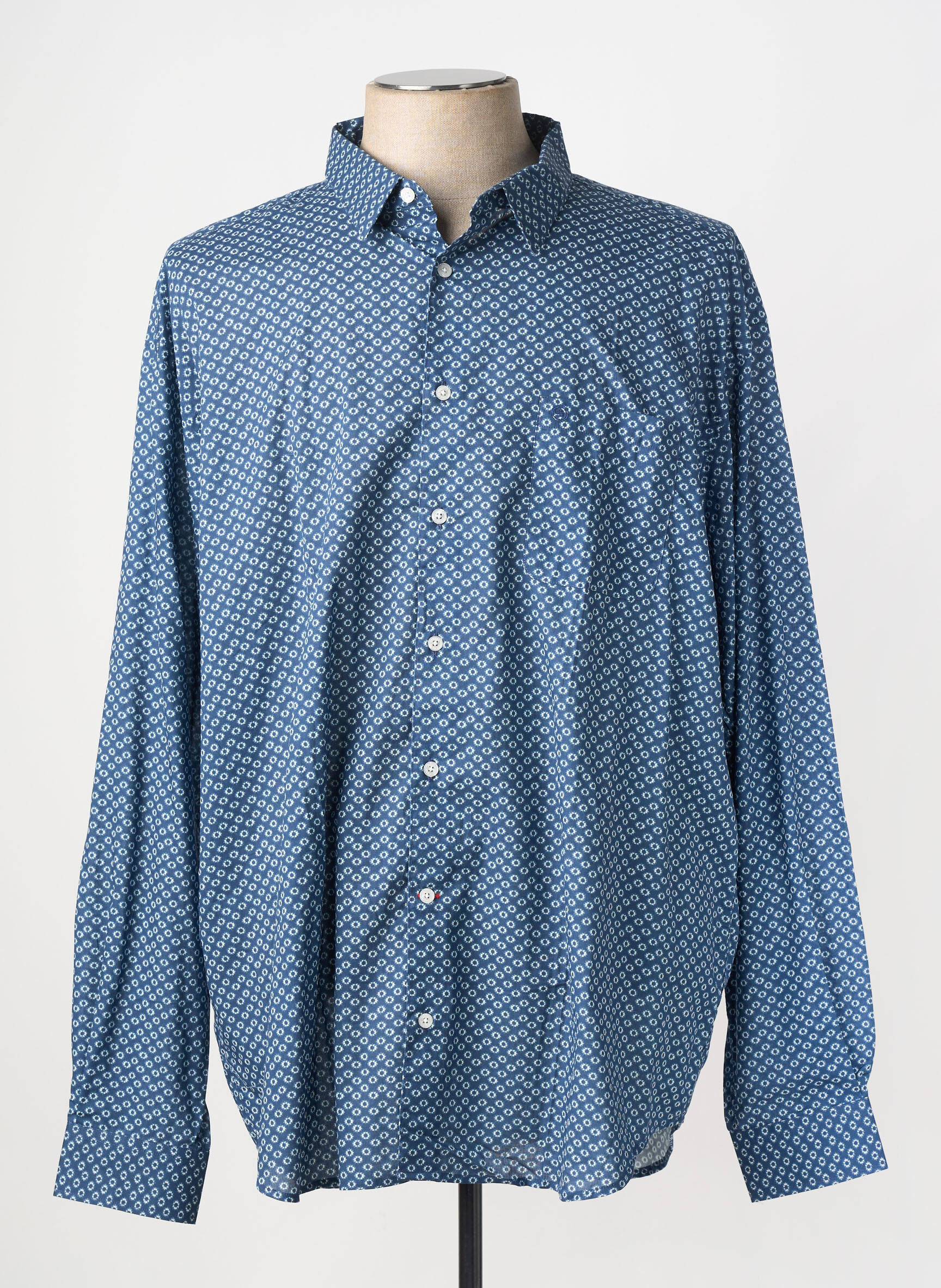 Chemise manches longues poches bleu SERGE BLANCO homme