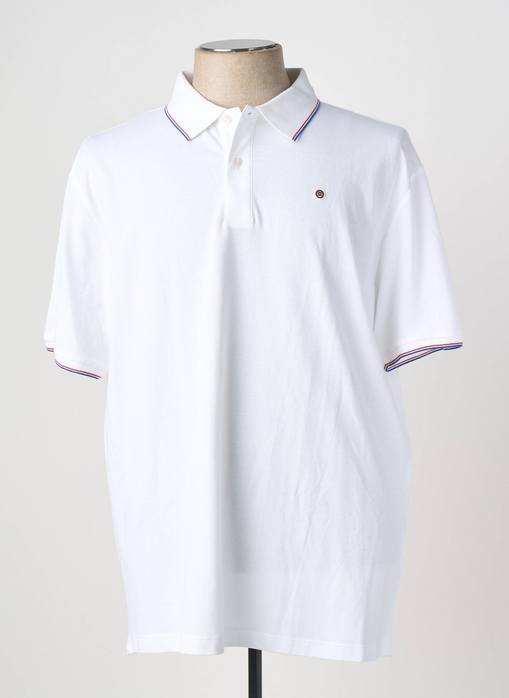 Polo stretch manches courtes blanc SERGE BLANCO homme
