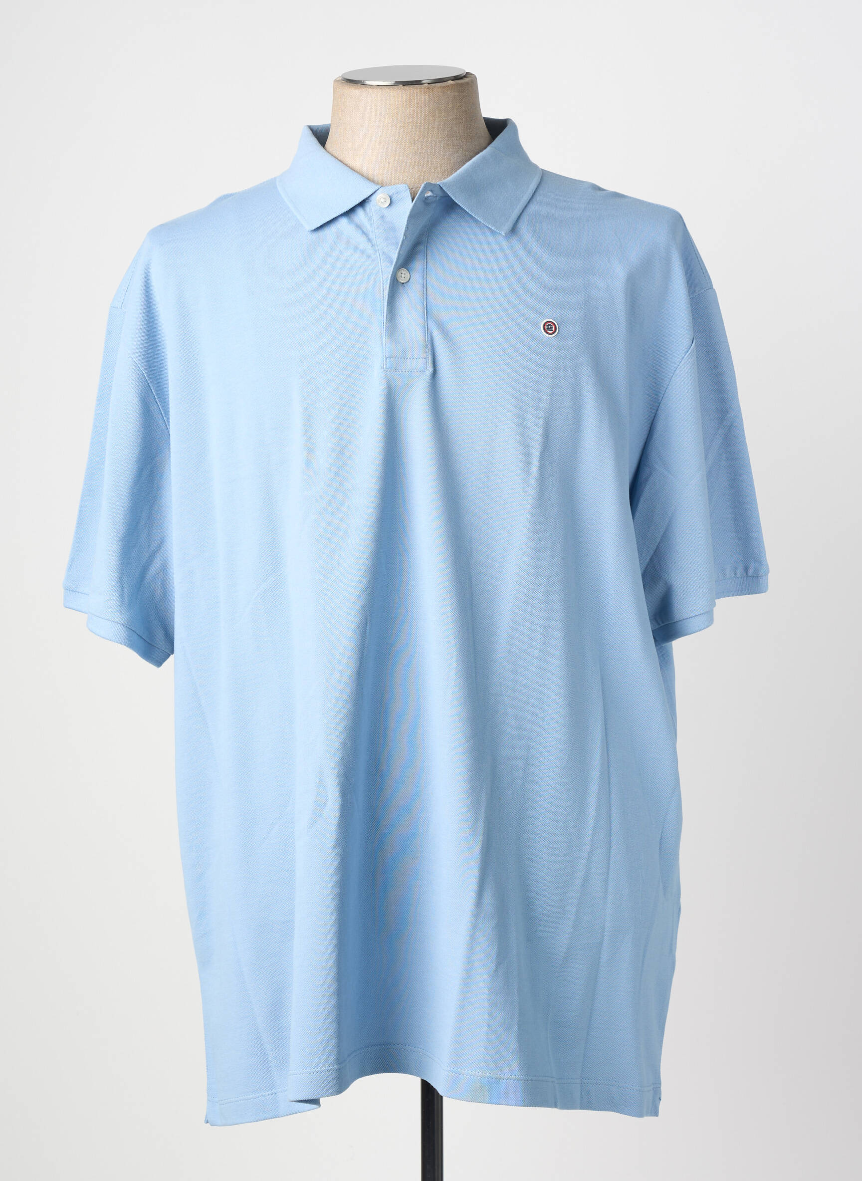 Polo stretch manches courtes bleu SERGE BLANCO homme