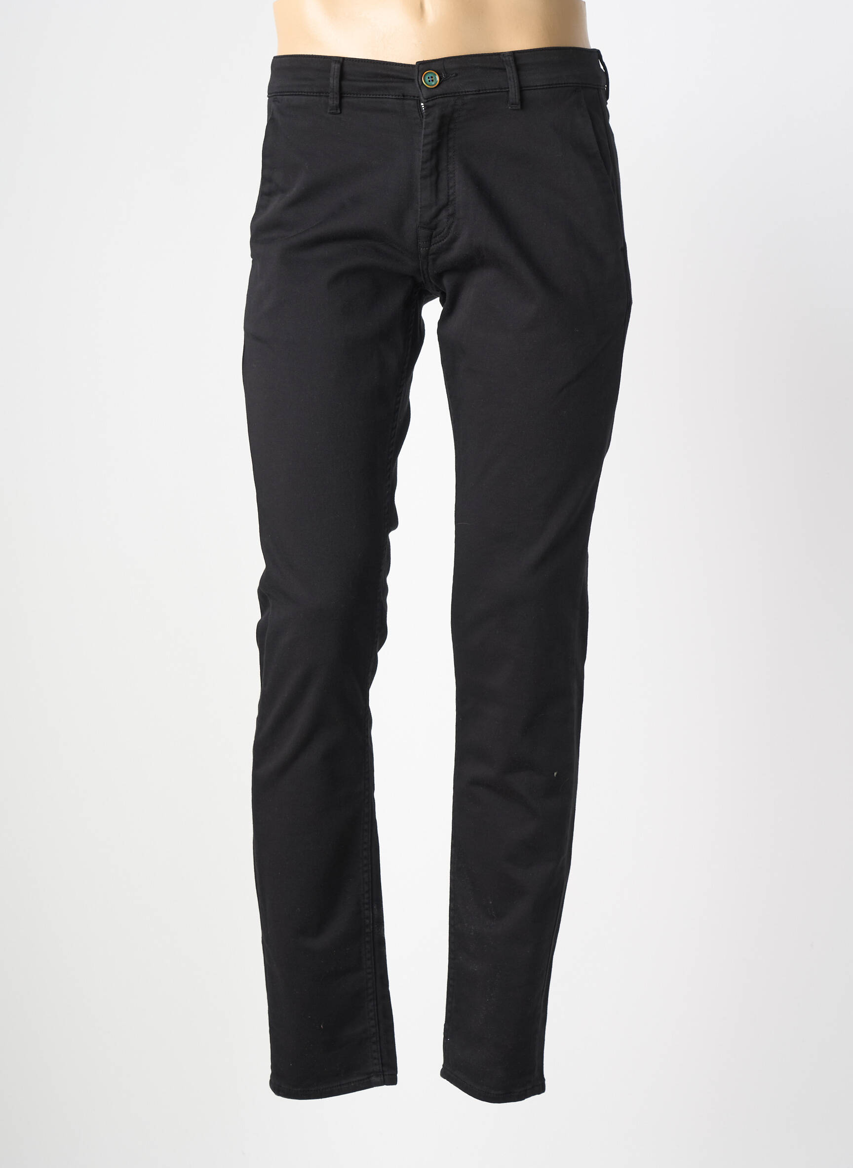 Pantalon chino stretch taille normale noir SERGE BLANCO homme