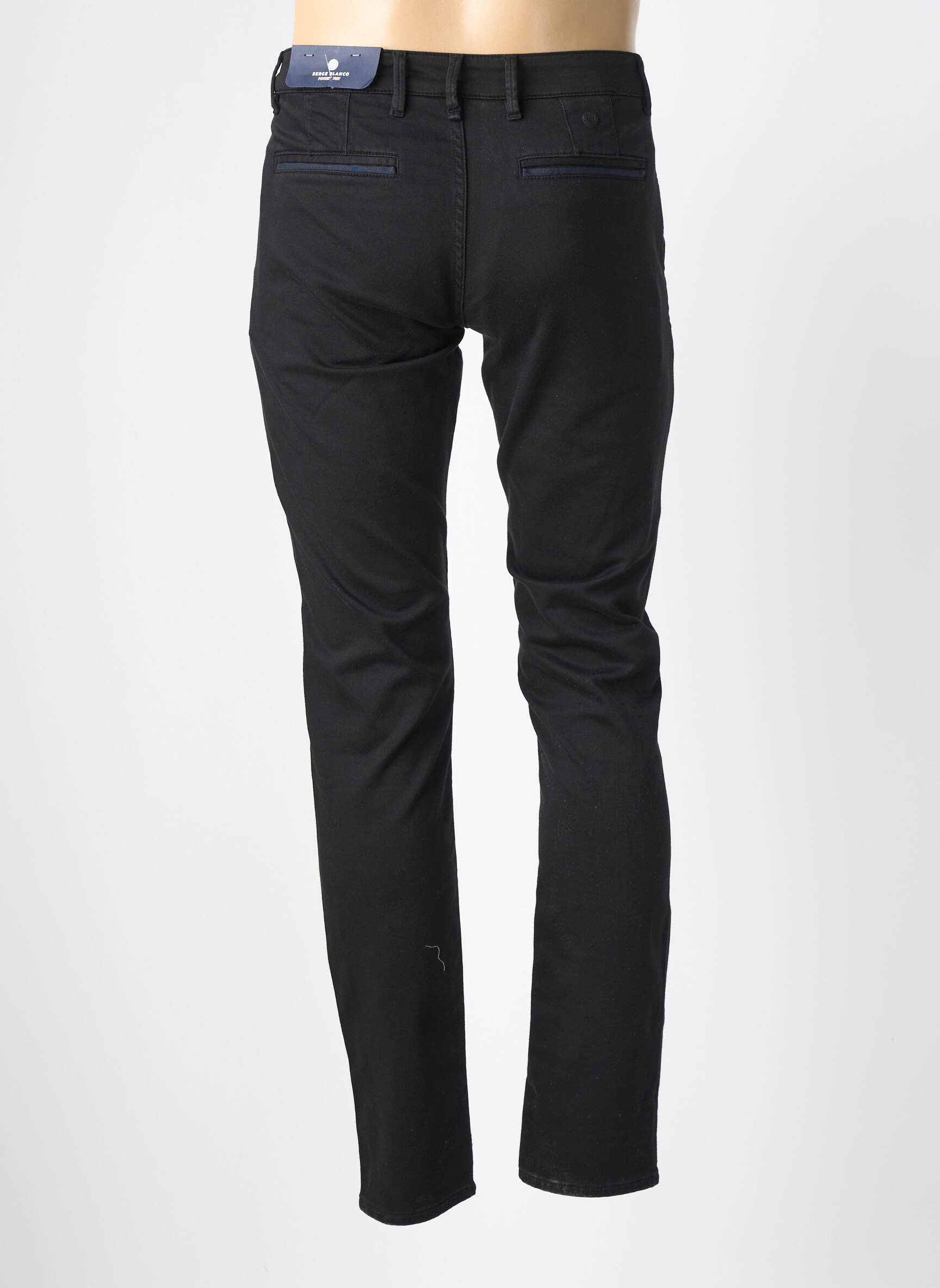 Pantalon chino stretch taille normale noir SERGE BLANCO homme