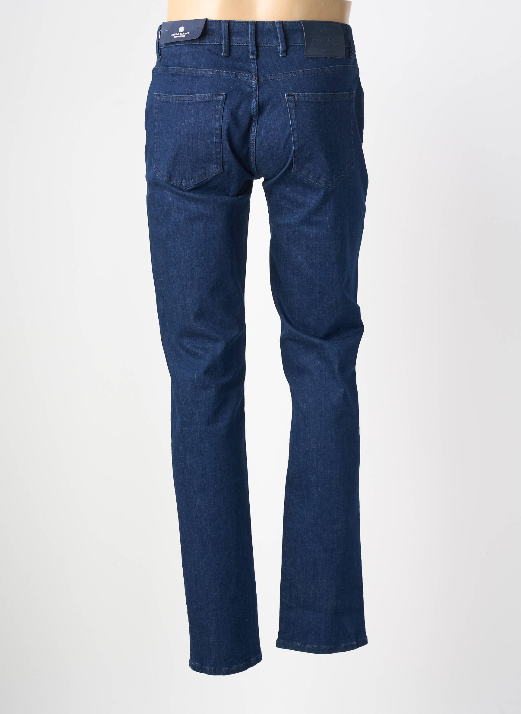 Jeans coupe slim tissage brut taille normale bleu SERGE BLANCO homme