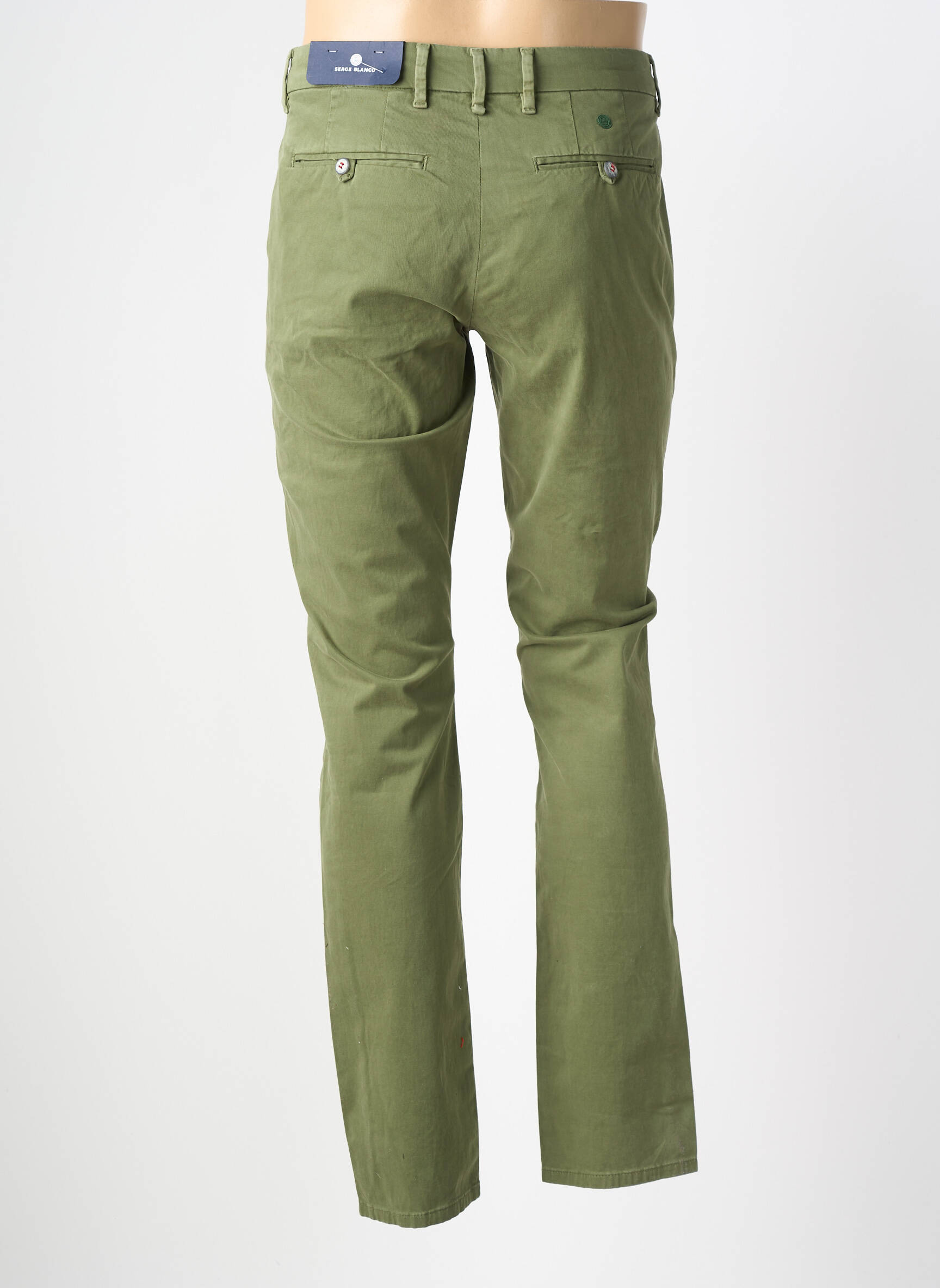 Pantalon chino stretch taille normale vert SERGE BLANCO homme