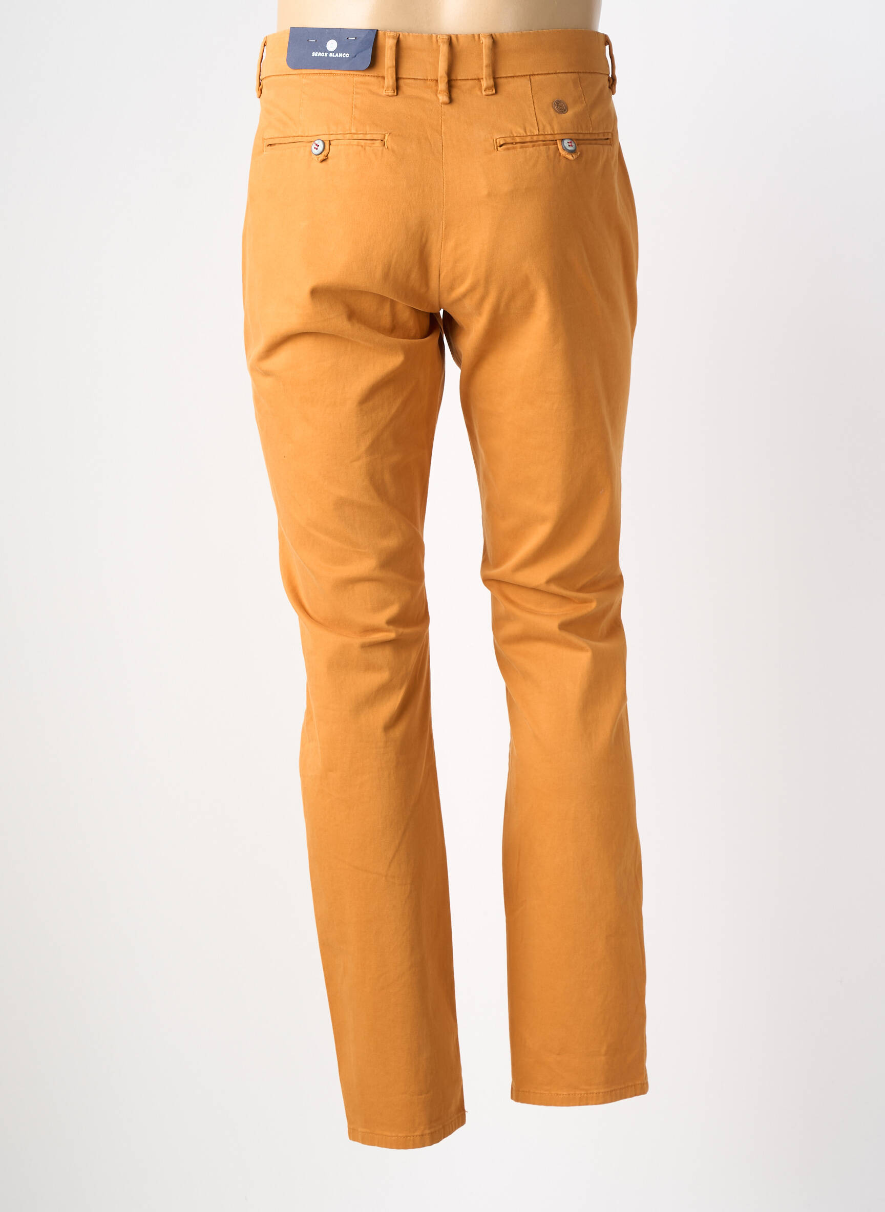 Pantalon chino stretch taille normale orange SERGE BLANCO homme