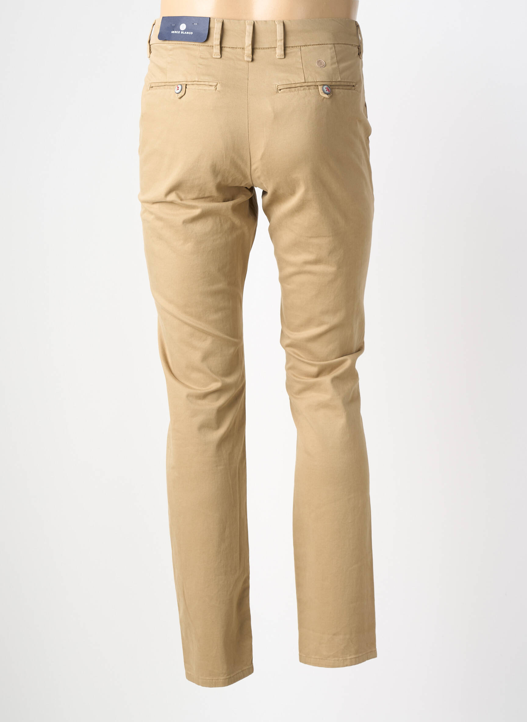 Pantalon chino stretch taille normale vert SERGE BLANCO homme
