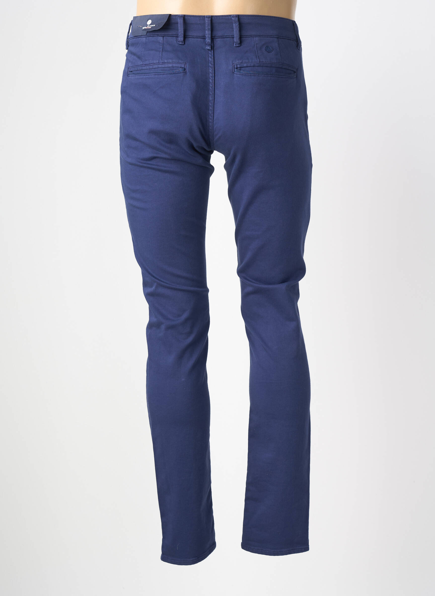 Pantalon chino stretch taille normale bleu SERGE BLANCO homme