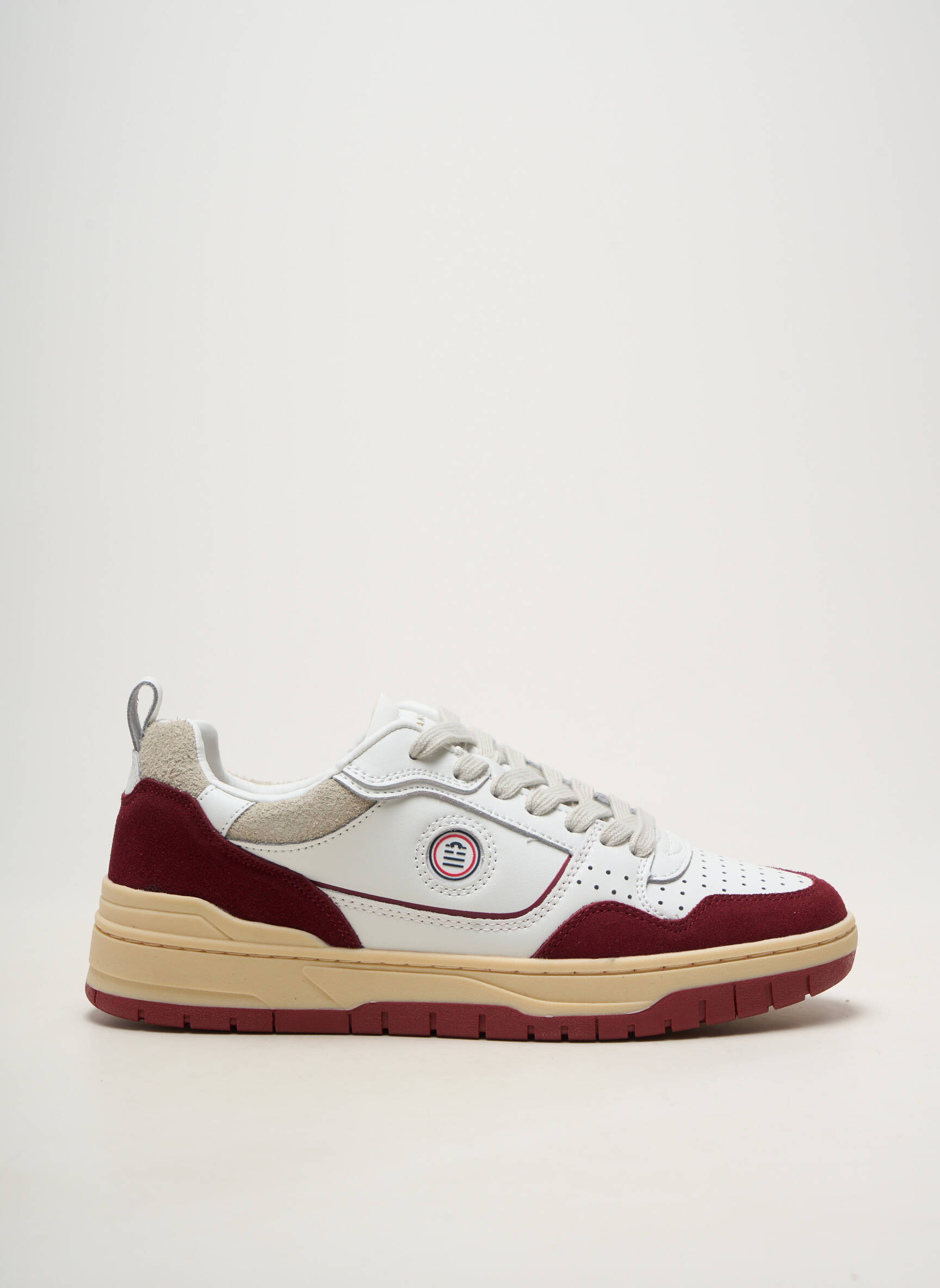 Baskets matière lisse bout rond blanc SERGE BLANCO homme