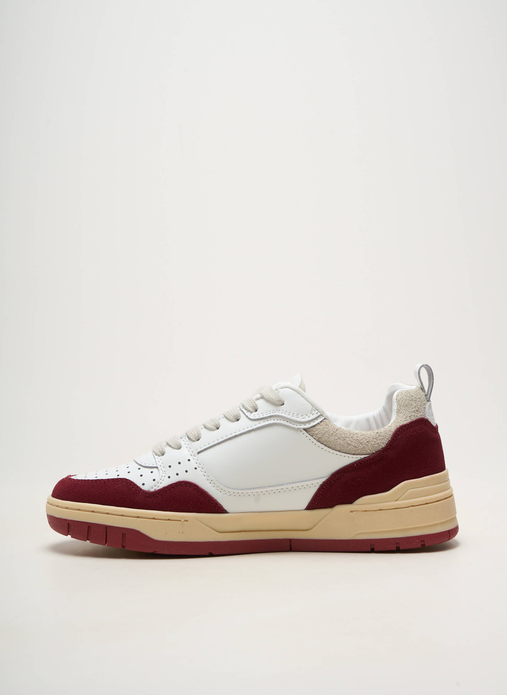 Baskets matière lisse bout rond blanc SERGE BLANCO homme