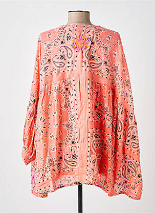 Blouse légère et transparente manches 3/4 orange GOLD&SILVER PARIS femme