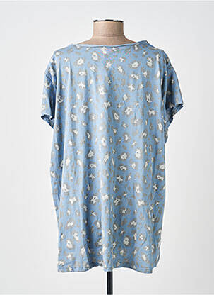 T-shirt coupe droite manches courtes bleu NEW COLLECTION femme