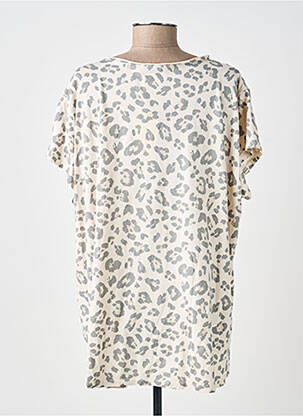 T-shirt coupe droite manches courtes beige NEW COLLECTION femme