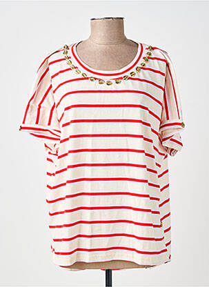 T-shirt coupe droite manches courtes rouge MAISON LIPANOÏ femme