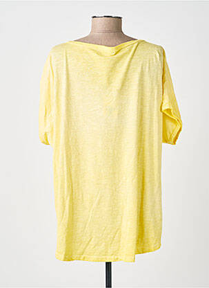 T-shirt col v manches courtes jaune B2B BY SANDCO femme