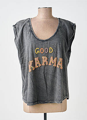 T-shirt coupe droite manches courtes gris GOLD&SILVER PARIS femme