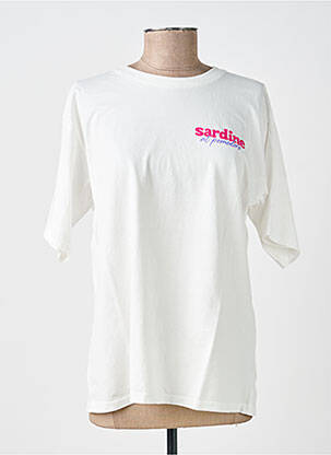T-shirt coupe droite manches courtes blanc POHÊME femme
