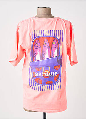 T-shirt coupe droite manches courtes rose POHÊME femme