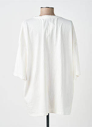 T-shirt sérigraphie floquée manches courtes blanc AMY&CLO femme