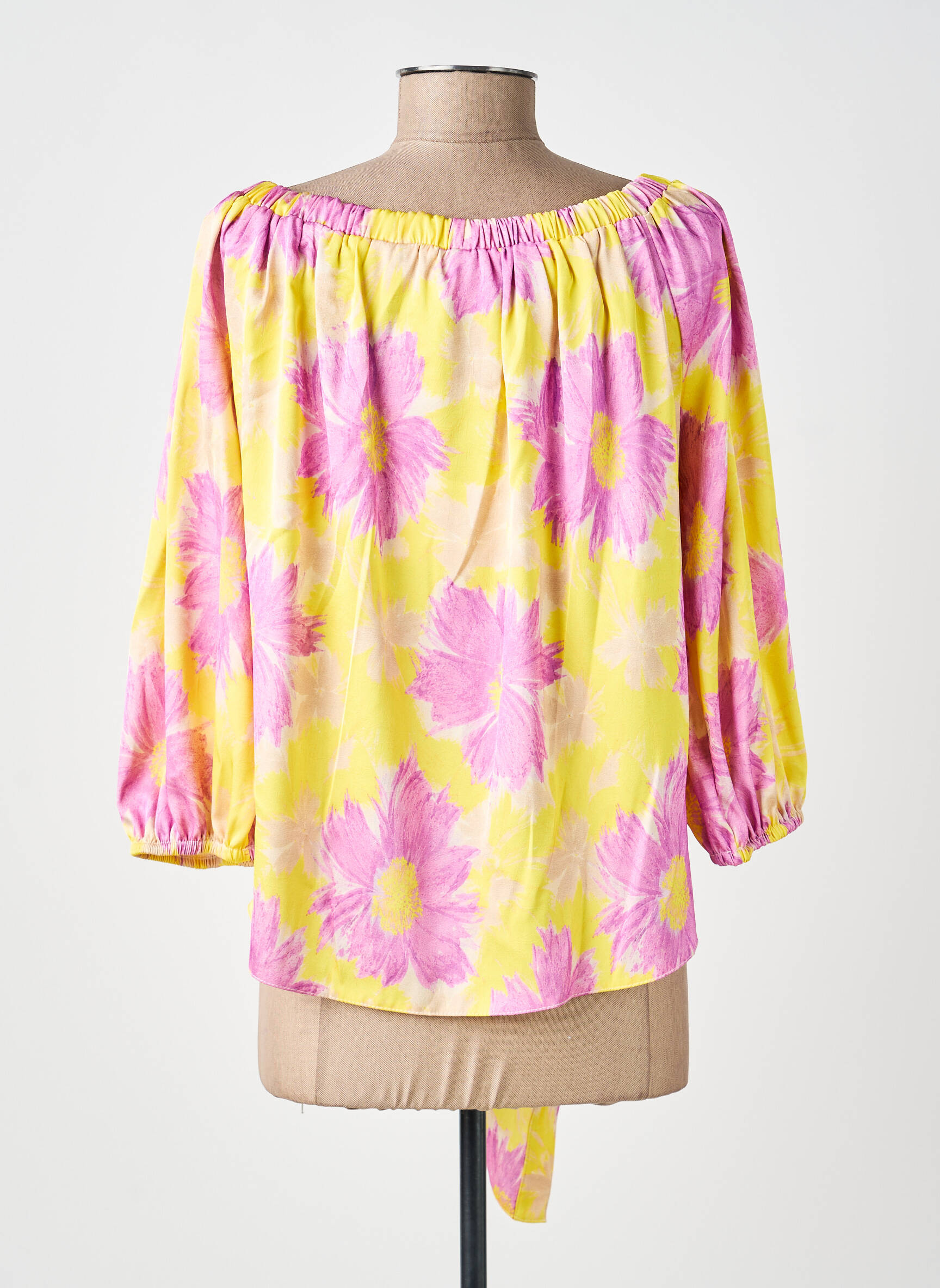Blouse imprimé fleurs manches 3/4 jaune LES ACOLYTES femme
