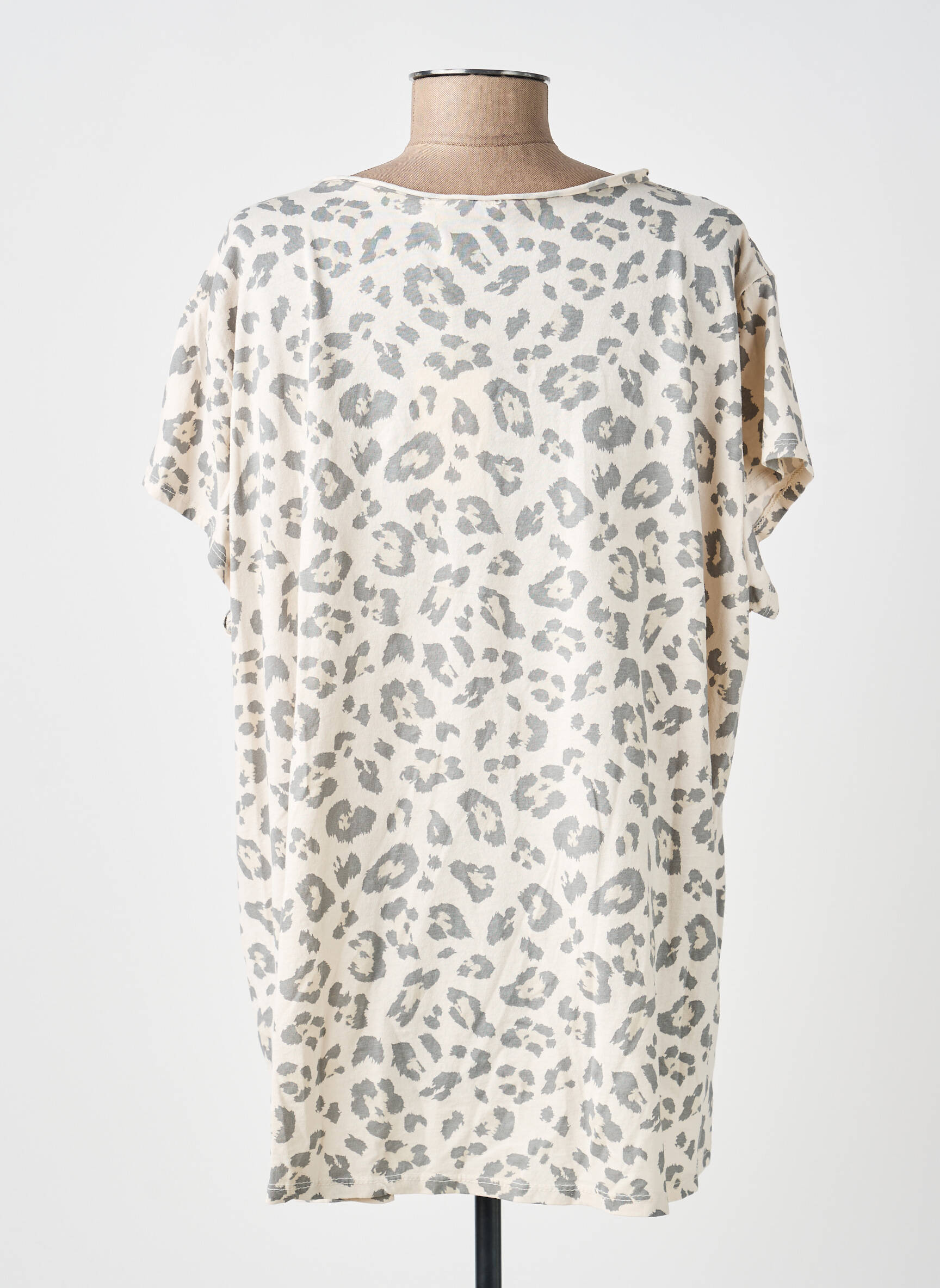 T-shirt coupe droite manches courtes beige NEW COLLECTION femme