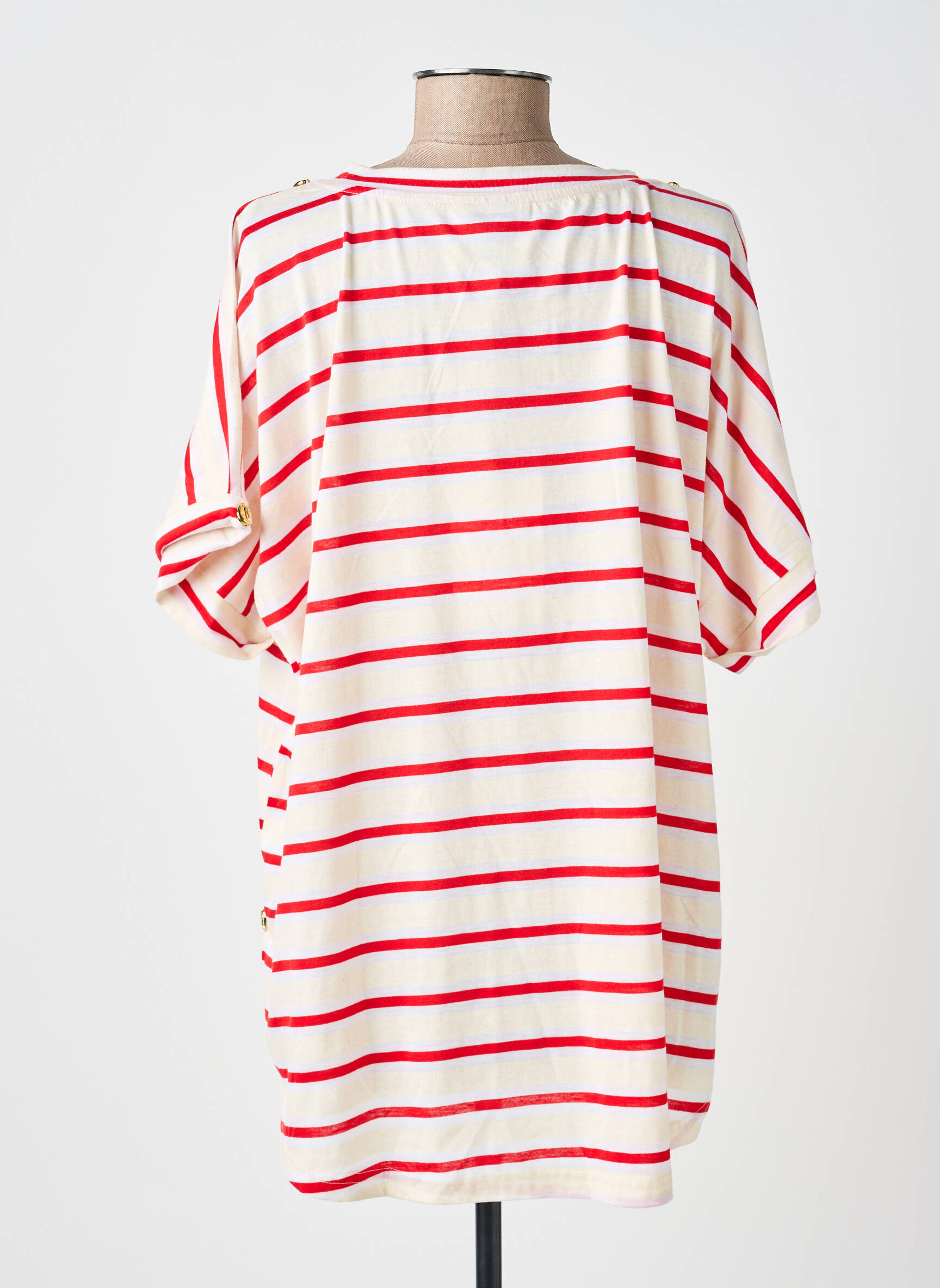 T-shirt coupe droite manches courtes rouge MAISON LIPANOÏ femme
