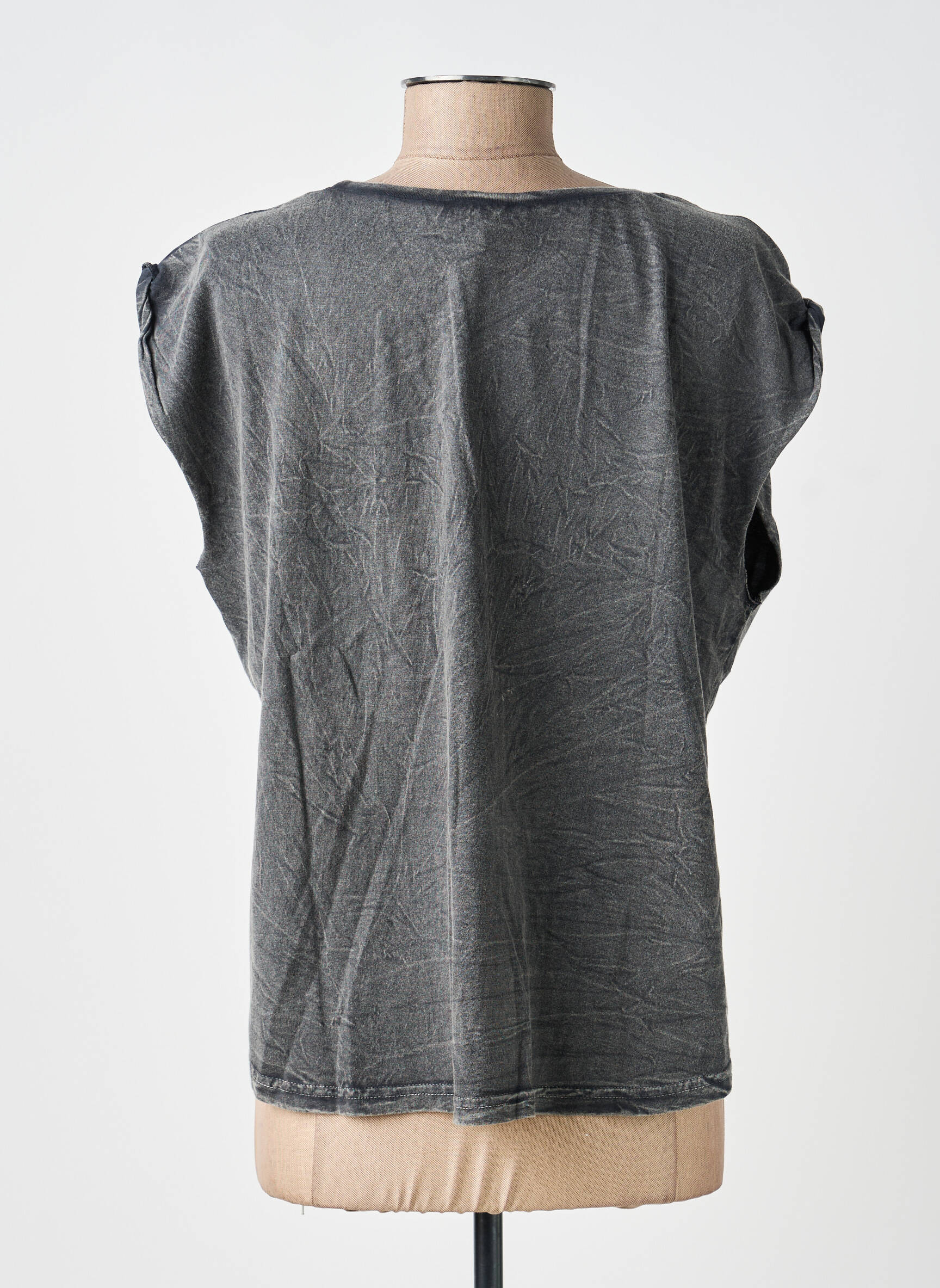 T-shirt coupe droite manches courtes gris GOLD&SILVER PARIS femme