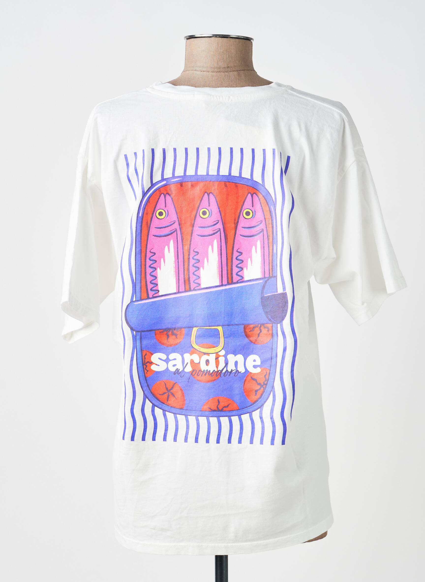 T-shirt coupe droite manches courtes blanc POHÊME femme