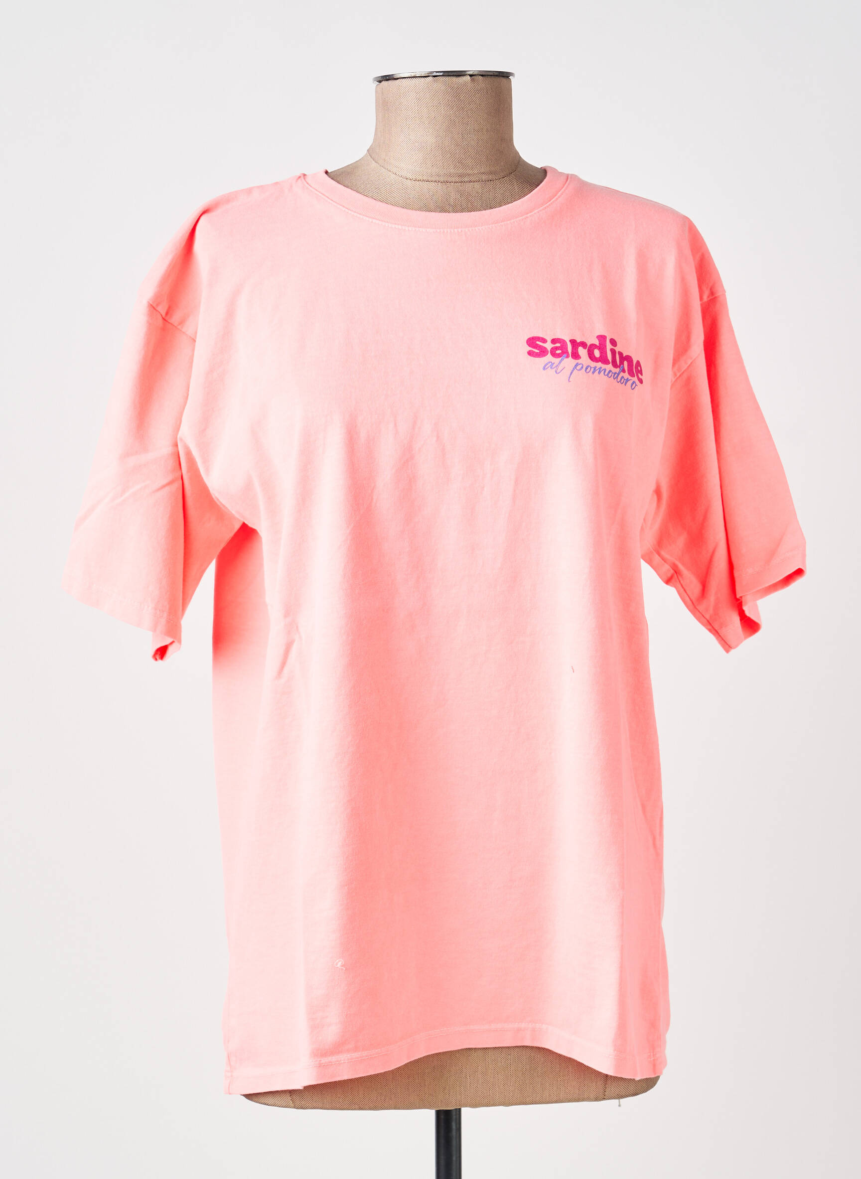 T-shirt coupe droite manches courtes rose POHÊME femme