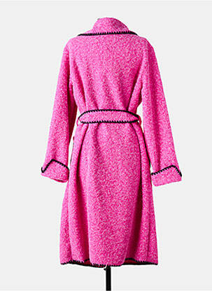 Manteau long coupe cintrée sans capuche rose MADE IN ITALY femme