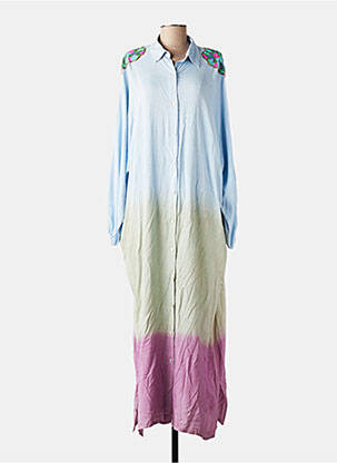 Robe longue manches longues manches longues violet BIANCA femme