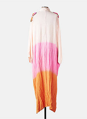 Robe longue manches longues manches longues orange BIANCA femme