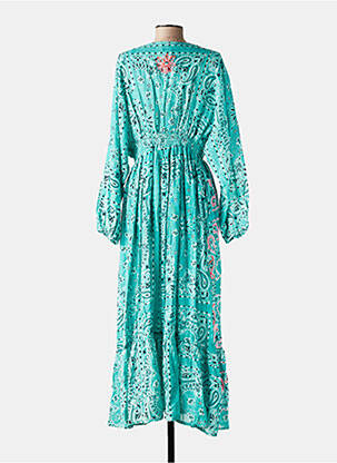 Robe longue manches longues manches longues bleu GOLD&SILVER PARIS femme