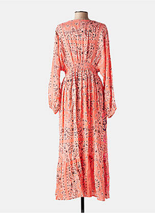Robe longue manches longues manches longues orange GOLD&SILVER PARIS femme