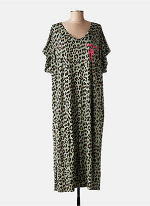 Robe longue manches courtes manches courtes vert SISSI FASHION femme