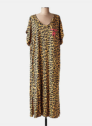 Robe longue manches courtes manches courtes marron SISSI FASHION femme