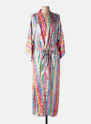 Veste kimono imprimé fantaisie rose BIANCA femme