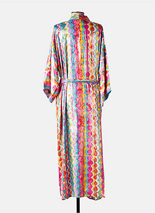Veste kimono imprimé fantaisie rose BIANCA femme