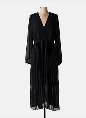 Robe longue manches longues manches longues noir C'MELODIE femme