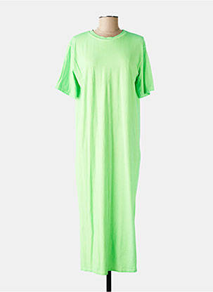 Robe longue manches courtes manches courtes vert FARFALLA femme