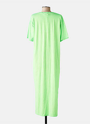 Robe longue manches courtes manches courtes vert FARFALLA femme