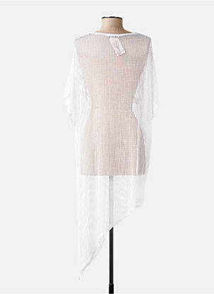Tunique manches courtes légère et transparente blanc NEW COLLECTION femme