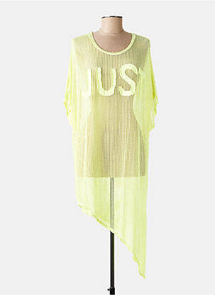 Tunique manches courtes légère et transparente jaune NEW COLLECTION femme
