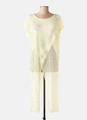 Tunique manches courtes légère et transparente jaune NEW COLLECTION femme