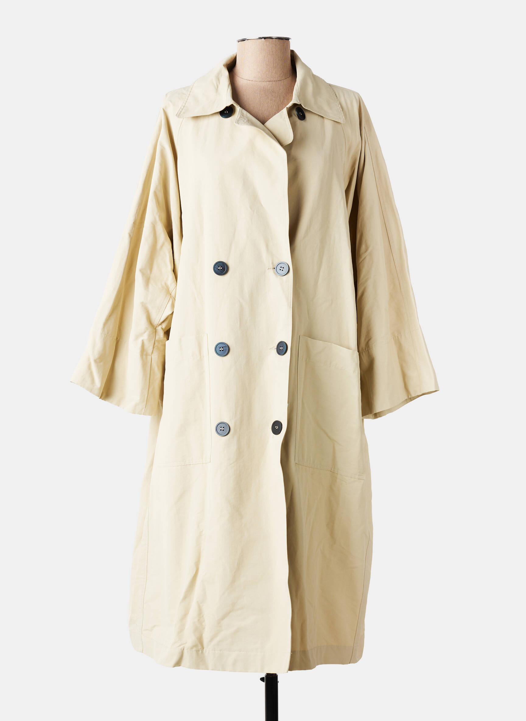 Trench tissage popeline sans capuche beige WIYA femme