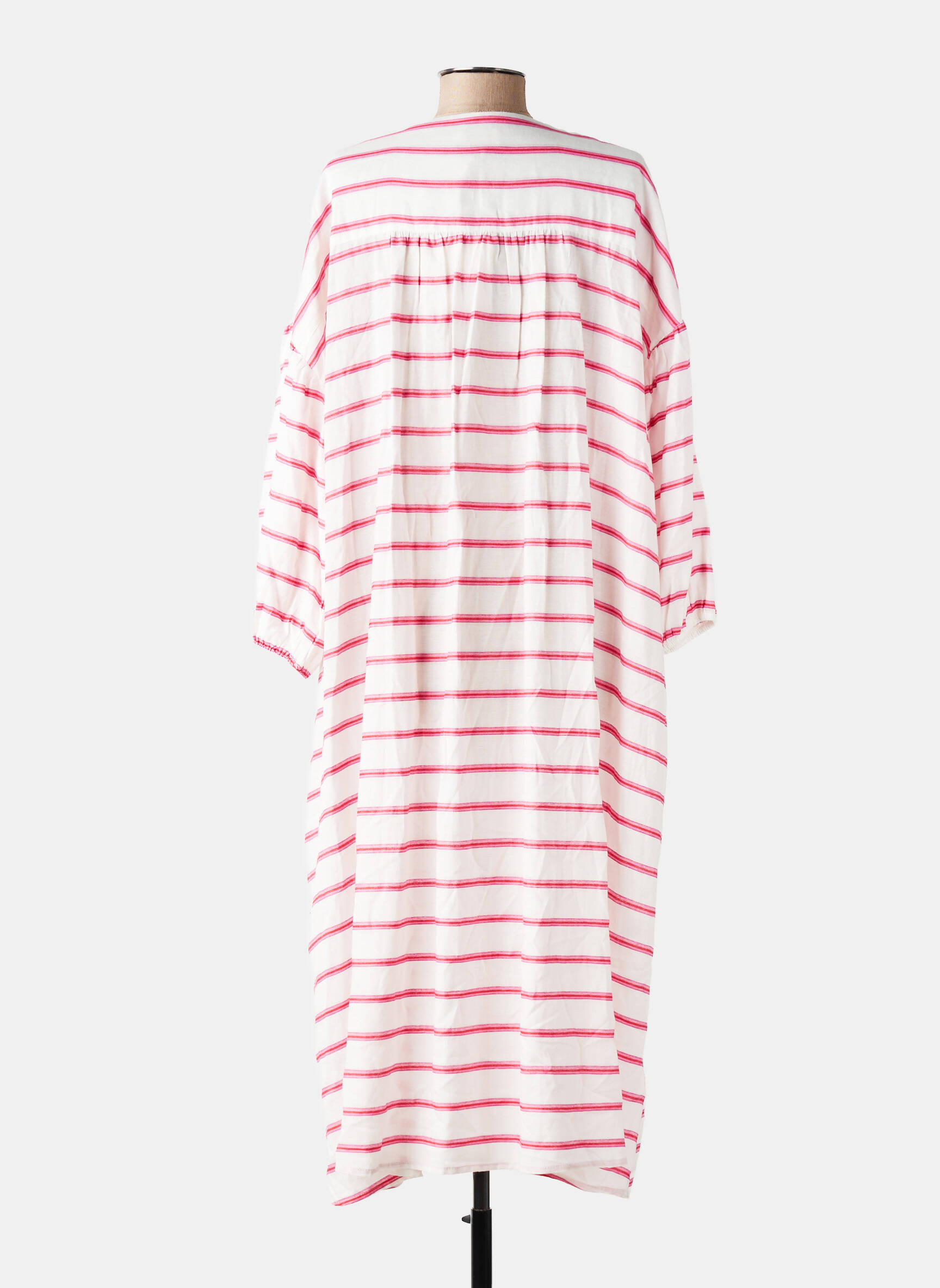 Robe longue col v manches 3/4 rose WIYA femme