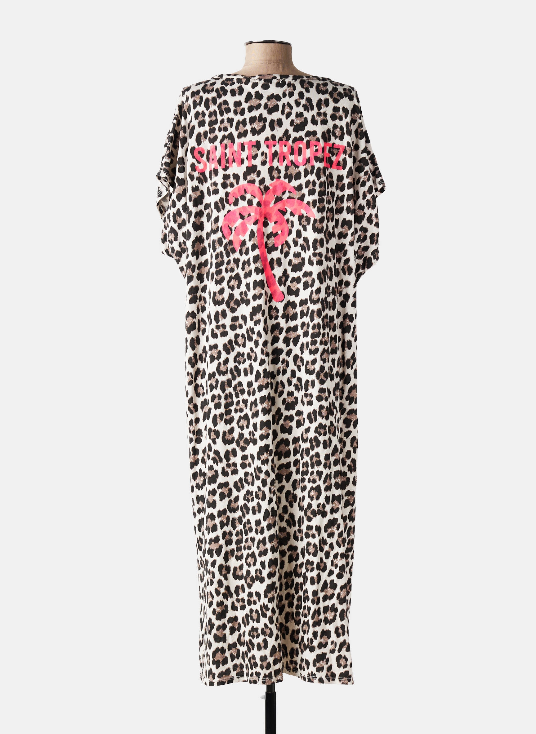 Robe longue manches courtes manches courtes gris SISSI FASHION femme