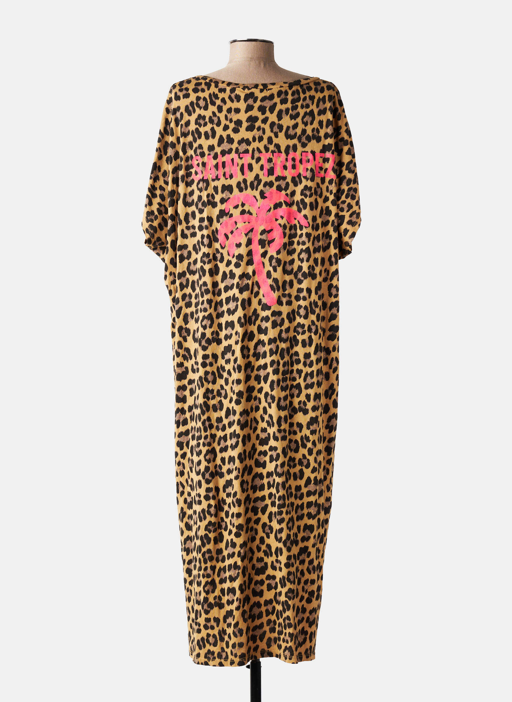 Robe longue manches courtes manches courtes marron SISSI FASHION femme