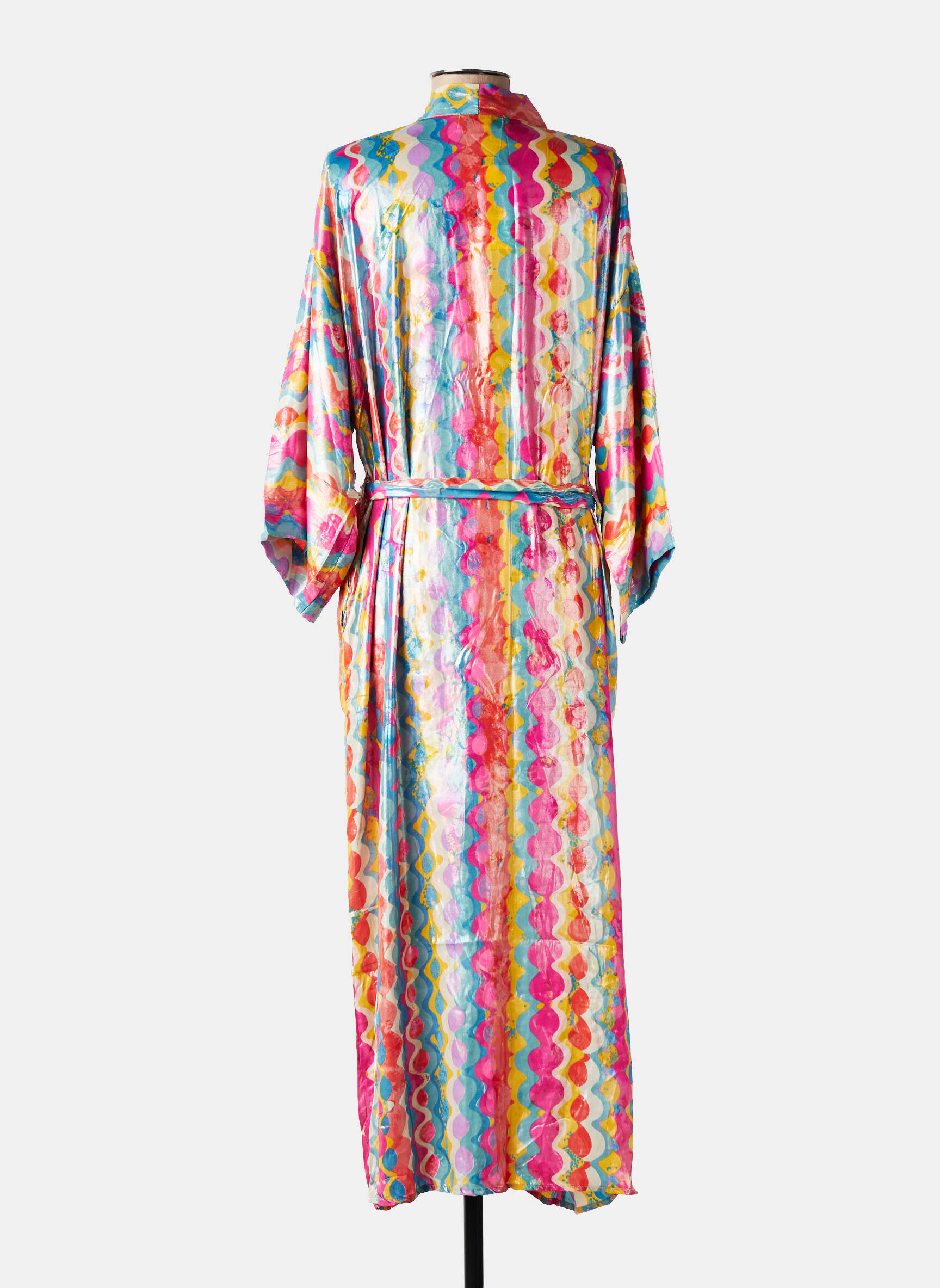 Veste kimono imprimé fantaisie rose BIANCA femme