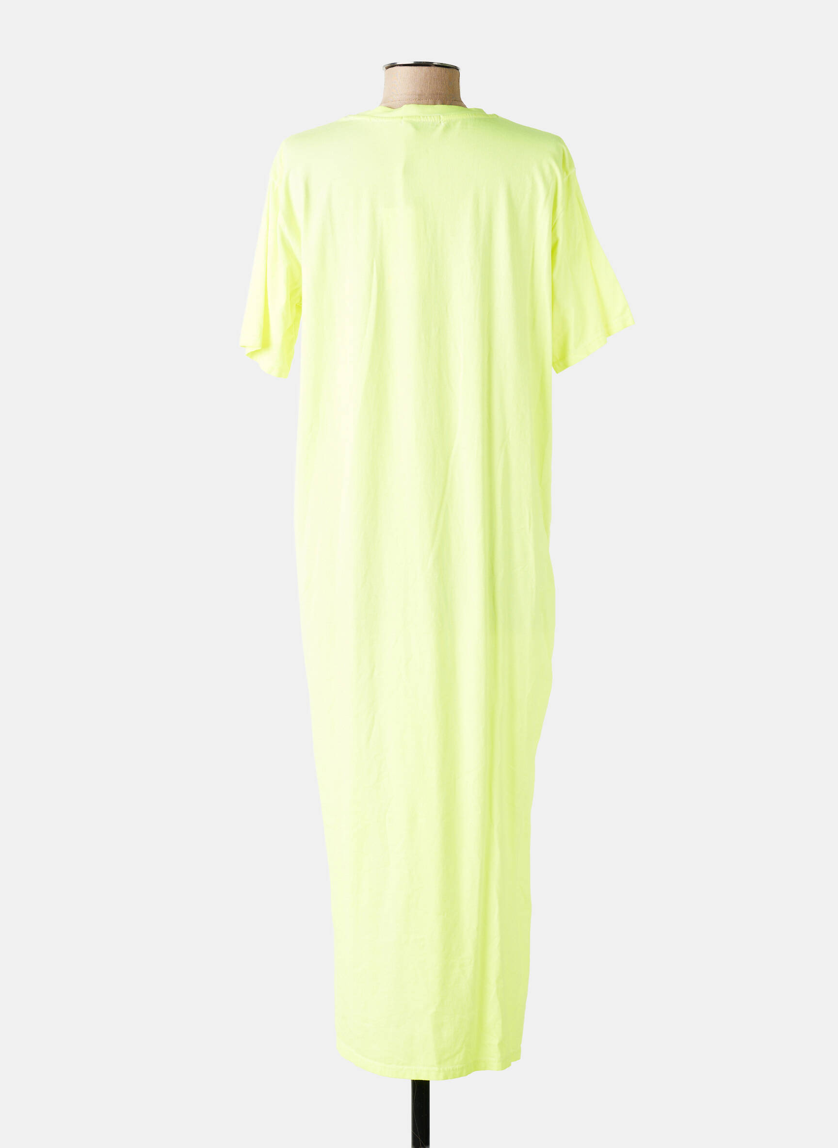 Robe longue manches courtes manches courtes jaune FARFALLA femme